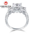 white gold wedding ring engagement ring moissanite ring